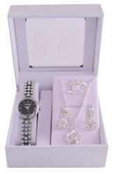 Women's Flower Watch Set - Silver
