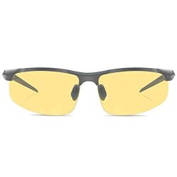 HD Vision Night Driving Glasses Anti Glare Polarized Lenses For Men Women Ultra Light Al-mg Adjustable Frame Uv Protection Sunglasses