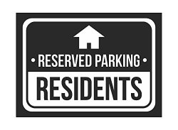 1 Pack of Signs Reserved Parking Pastor Print White and Black Notice Parking Metal Small Sign 7.5x10.5 Inch 