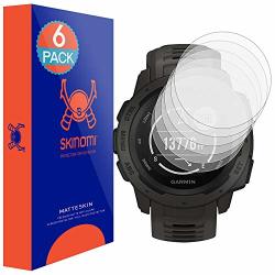 Skinomi Matte Screen Protector Compatible With Garmin Instinct Smartwatch 6-PACK Anti-glare Matte Skin Tpu Anti-bubble Film