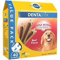 Pedigree Dentastix Large Dog Chew Treats Beef Pack Of 40 Reduces Plaque And Tartar Buildup