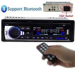 PolarLander Car Radio Audio USB SD MP3 Player Receiver Bluetooth Hands-free With Remote Control Black 1 Din