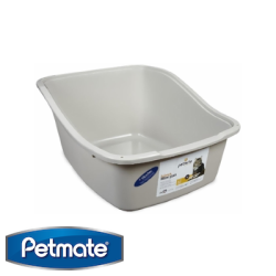 Petmate High Back Litter Pan With Microban - Large - Grey