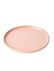 Flat Stackable Pink Dinner Plate