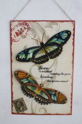 A Marvelous Vintage Looking Metal Palque Of Butterfly With Stand Up Wings 59cm X 39cm
