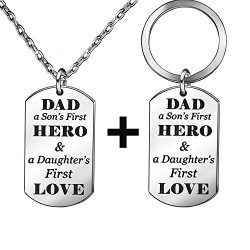 Creative Necklace Key Ring Chain Keyrings Gift For Father's Day Dad Father Men Accessories