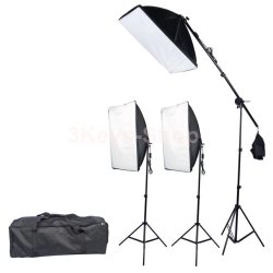 Ardinbir Studio Photo 900w Continuous Light Softbox Boom Lighting Kit and Background Backdrop Support System
