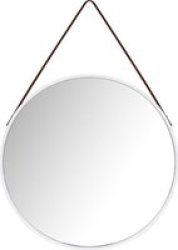 Gucci Round Mirror With Leather Strap - White