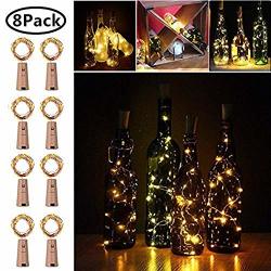Wine Bottle Lights Fairy String 2M 20LED Copper Wire & Battery Cork Warm White 