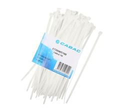 Cable Ties 4.8MM X 200MM White - 100 Pieces Per Pack Pack Of 10