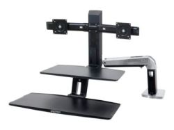 Ergotron Workfit-a Dual Stand With Suspended Keyboard Black