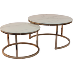 Anidando 2 In 1 Coffee Table Black And White With Gold