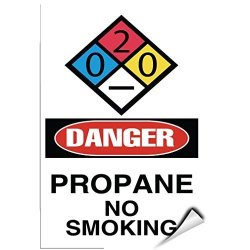 Danger Propane No Smoking Danger Hazard Sign Flammable Label Decal Sticker 5 Inches X 7 Inches