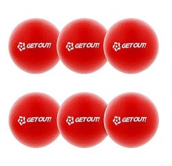 Get Out Get Out 6 Inch Foam Dodgeballs 6-PACK Set In Red Latex-free Sponge Playground Dodgeball Balls