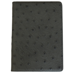 Passport Cover - Ostrich Leather - Grey