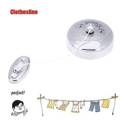 Whitelotous Stainless Steel Clothesline Dryer Rope Round Retractable Clothesline String Rack