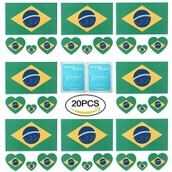2018 World Cup Fifa National Flags Tattoo Sticker Fashionable Temporary Flags Tattoo Face Body Sticker For Soccer Fans Watching Football Sports Game 20 Pcs