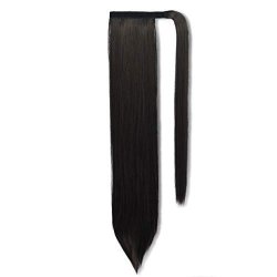 Seikea Clip In Ponytail Extension Wrap Around Straight Hair 28 Inch Synthetic Hairpiece - Black Brown