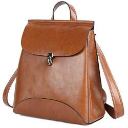 Yaluxe Women's Convertible Real Leather Backpack Versatile Shoulder Bag Upgraded 2.0 Black 2