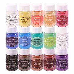 Pigment Powder 15 Color Epoxy Resin Color Mica Powder Epoxy Resin Dye For Soap Making Supplies Nail Art Lip Gloss Eye Shadow Bath Bomb