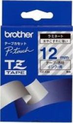 Brother TZ-133 P-touch Laminated Tape Blue On Clear 12MM X 8M
