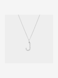 Chet Sterling Silver Cubic Zirconia J Initial Pendant