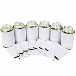 LUCKIPLUS Black Beer Can Coolers Neoprene Can Sleeves Collapsible Insulated Coolers Bulk 12 Packs 25 Packs 25, White