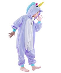 Newcosplay Homewear Childrens Unicorn Pajamas Sleeping Wear Animal Onesies Cosplay Costume 115 Purple Unicorn