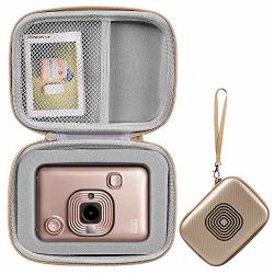 Camera Case Compatible For Fujifilm Instax MINI Liplay Hybrid Instant Camera With Hand Strap Rose Gold