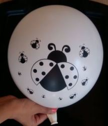 Ladybug Balloons 10 - Helium Quality- White