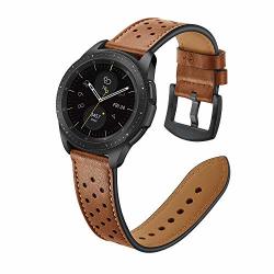 Aimtel Compatible Samsung Galaxy Watch 42MM Bands 20MM Genuine Leather Strap Band Compatible Samsung Galaxy Watch SM-R810 SM-R815 gear Sport suunto 3 Fitness Smart Watch Dot Brown