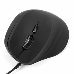 Duragadget Wired Vertical Left-handed Ergonomic USB Mouse Black With Browser Buttons - Compatible With The Acer Predator Helios 300 G3-571-77QK
