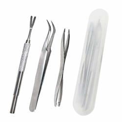 Lufox 3PCS Tick Remover Tool Kitstainless Steel Tick Remover Tweezers For Pets Dogs And Cats
