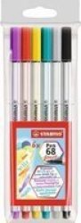 Pen 68 Brush-tip Pen: Assorted Standard Wallet 6'S