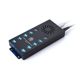 10 Port Powered USB Hub iCONE USB 2.0 Hub Aluminum USB Hub for Mining wit...