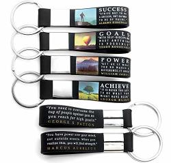 12-PACK Motivational Quote Keychains - Success Achieve Goals Power - Whole Bulk Corporate Key Chains For Christmas Graduation Appreciation Company Business Gifts For Staff
