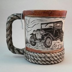 Made To Order : Rope Mug - Carved Automobile