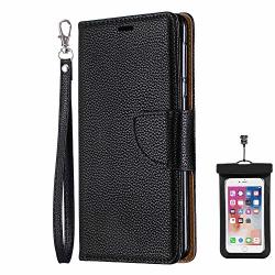 Huawei P20 Lite Flip Case Cover For Huawei P20 Lite Leather Extra-protective Business Mobile Phone Cover Card Holders Kickstand With Free Waterproof-bag Gripping