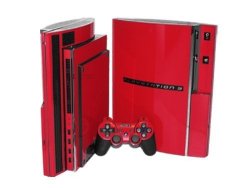 Rockin Red Vinyl Decal Faceplate Mod Skin Kit For Sony Playstation 3 Skin PS3 Console By System Skins