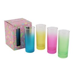 Cgb Giftware Aloha 4 Colorful Gradient Hiball Glasses Height: 6.2INS. Diameter: 2.4INS. Multicolored