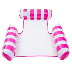 Inflatable Pool Hammock Lounger Chair - Pink Striped