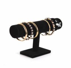 Velvet T-bar Necklace bracelet watch jewellery Display Stand Black