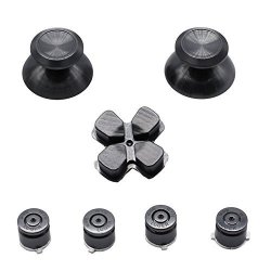 Yuyikes Metal Bullet Buttons Abxy Buttons + Thumbsticks Thumb Grip And Chrome D-pad For Sony PS4 Dualshock 4 Controller Mod Kit - Gray