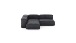Three Module Corner Sofa - Leather - Dark Grey - 241CM X 199CM