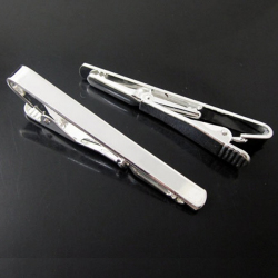 Men's White Steel Silver Simple Style Skinny Tie Clip