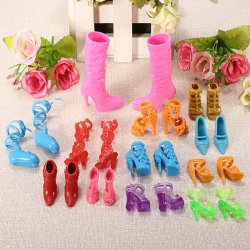 12 Pairs Fashion Dolls Shoes Heels Sandals Set For Barbie Doll