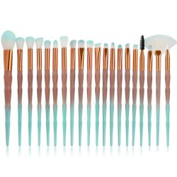 20 Piece Facial Make Up Synthetic Brush Set - Gradient Nude & Terquise