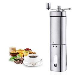 Manual Coffee Grinder Xboun Brushed Stainless Steel Handheld Coffee Grinder Portable Conical Burr Mill Whole Bean Manual Coffee Grinder For French Press Espresso Turkish