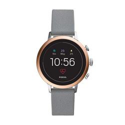 Women's Fossil Gen 4 Venture Hr Two Stainless Steel And Leather Touchscreen Smartwatch Color: Silver rose Gold Grey Model: FTW6016