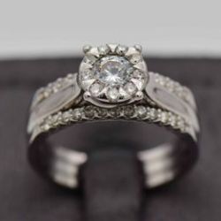 9CT White Gold Trip Set Wedding Ring Wedding Ring